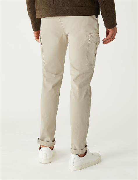 Buy Slim Fit Textured Stretch Cargo Trousers at Marks & Spencer