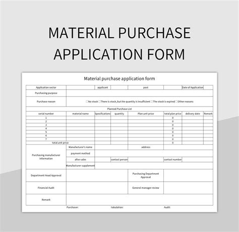 Material Purchase Specification