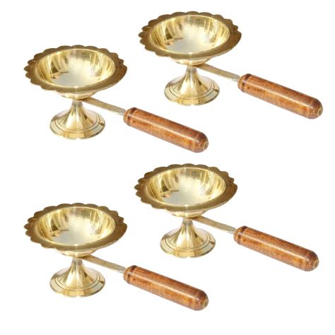Buy Tip 'n' Top® Brass Table Diya | Oil/Ghee Lamp | Puja Diya with Long ...