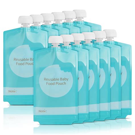 Amazon.com : Kirecoo Reusable Baby Food Pouches - 12PCS 7oz Refillable Baby Food Storage Pouches ...