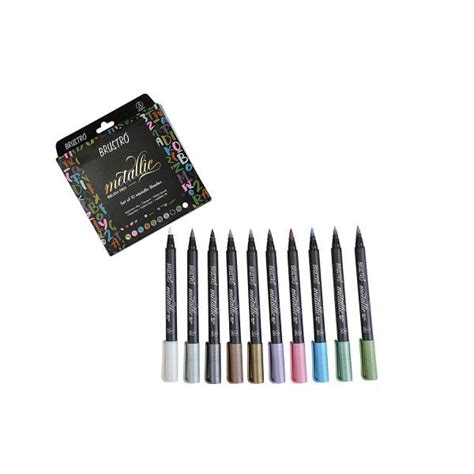 BRUSTRO Metallic Brush Pens – Soft Brush Tip for Calligraphy, Hand Let ...