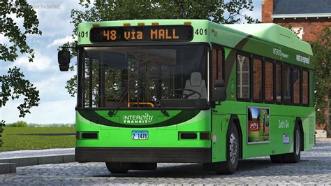 Gillig Low Floor Hybrid Bus Intercity Green Simple Interior 3D Model ...