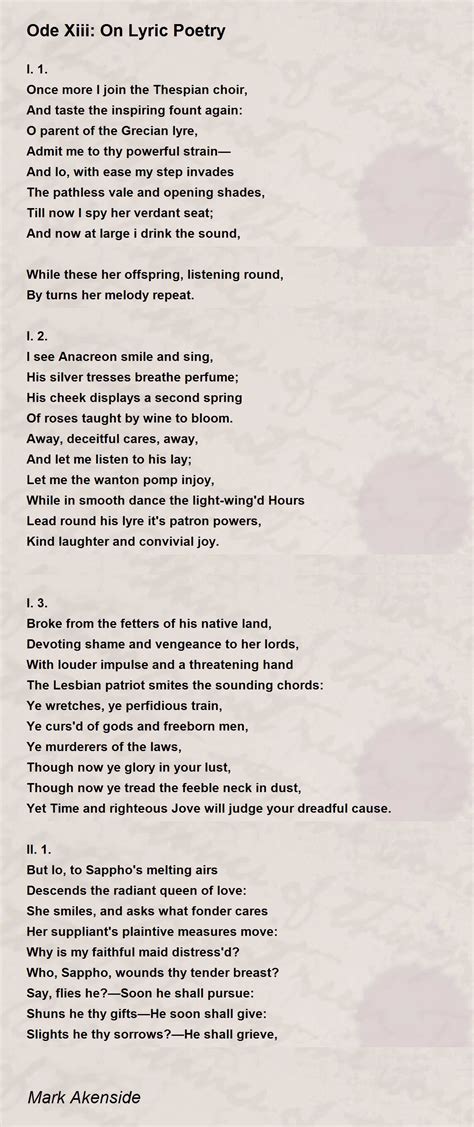 Lyric Poems Examples