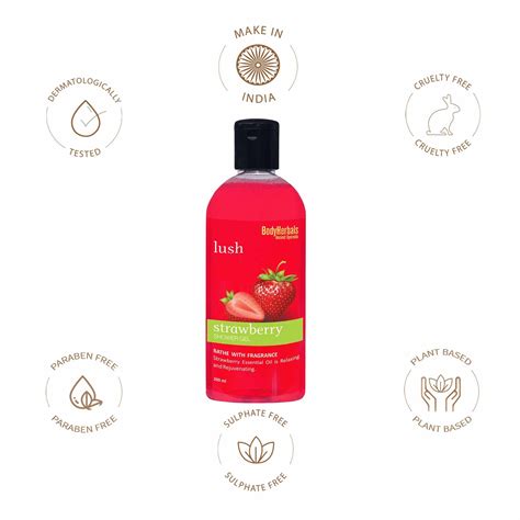 Lush, Strawberry Shower Gel | Free Loofah – BodyHerbals