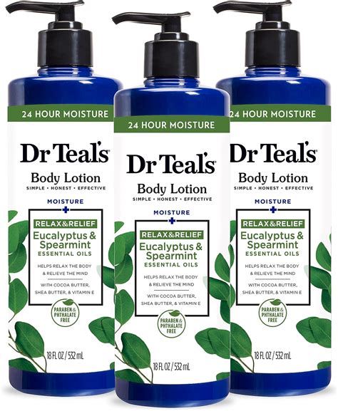 Amazon.com : Dr Teal's Body Lotion, Eucalyptus & Spearmint & Essential ...