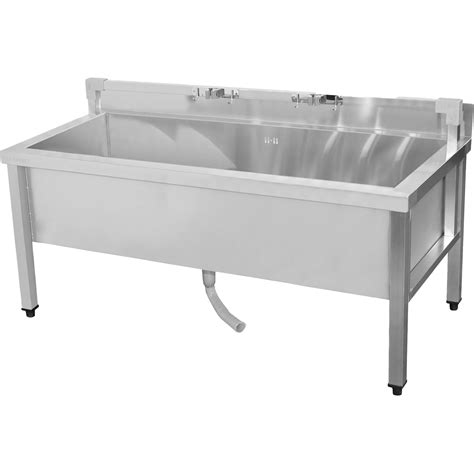 Commercial Stainless Steel Mop Sink with Low Rack & 2-in-1 Mop Holder ...