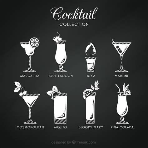Cocktail clipart black white Images - Free Download on Freepik