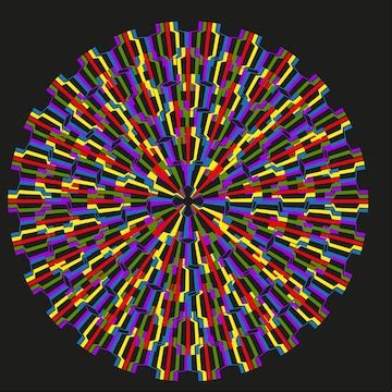 Radiant swirl burst multicolor radial wheel vibrant loop flower vector ...