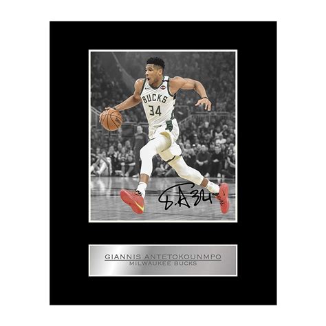 iconic pics Giannis Antetokounmpo Print Signed Mounted Photo Display ...