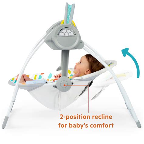 Bright Starts Playful Paradise Portable Compact Automatic Baby Swing ...