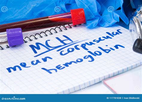 Mean Corpuscular Hemoglobin Count Procedure MCH Blood Test. Laboratory Test Tubes with Blood ...
