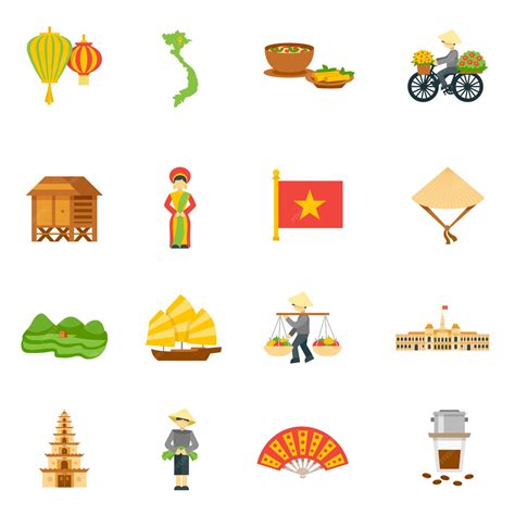 Vietnam Icons Set | Vecteur Gratuite