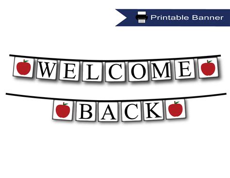 Printable Welcome Back Banner - DIY Back to School Classroom Decor ...
