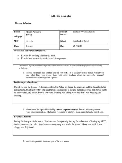 Image result for Lesson Plan Reflection