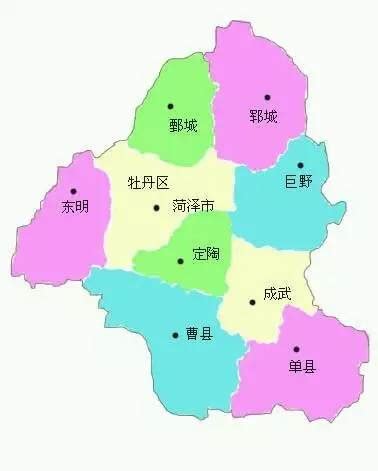 菏泽各区县大小及人口排名