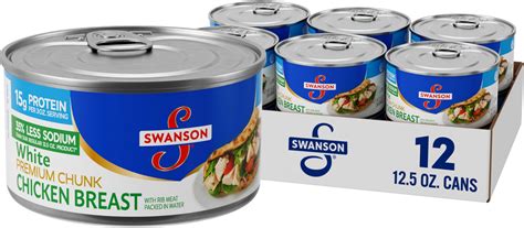 Amazon.com: Swanson 35% Less Sodium White Premium Chunk Canned Chicken ...