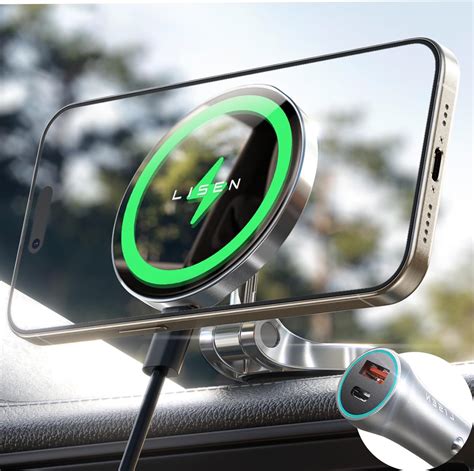 Amazon.com: LISEN for Magsafe Car Charger, 15W Ultra Magnetic Car Phone ...