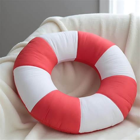 Nautical Rescue Tube Cushion – Cotton Kids Shaped Pillow – Monkinz