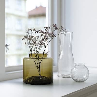 KONSTFULL vase, green-brown, 16 cm (6 ¼") - IKEA