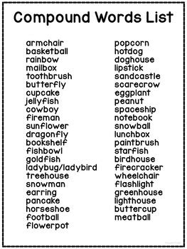 Compound Words Visual Cards Center by Teachers Toolkit | TPT