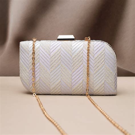 Artklim Ivory Luxe Evening Embroidered Clutch