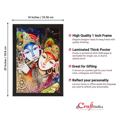 Radha Krishna Matt Textured UV Art Painting - eCraftIndia Online