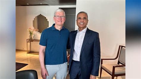Apple CEO Tim Cook meets Bharti Chairman Sunil Bharti Mittal, before ...