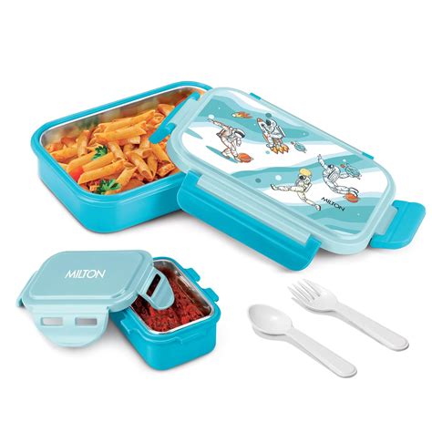 Buy MILTON Candy Steel Tiffin Lunch Box for Kids with Inner Stainless ...