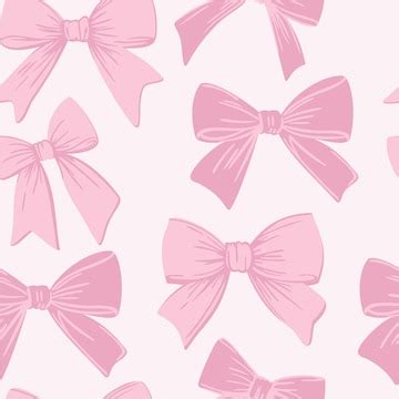 Vector seamless pattern with pink girlish bows on pastel pink ...