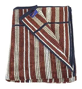 Sassoon Orro Vilasita Combed Stripe Cotton Bath Towel - Rust : Amazon ...