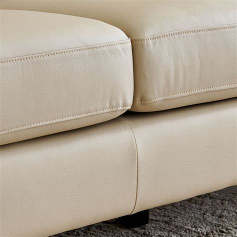 Buy Parque NXT Half Leather 3-Seater Sofa - Cream from Home Centre at ...