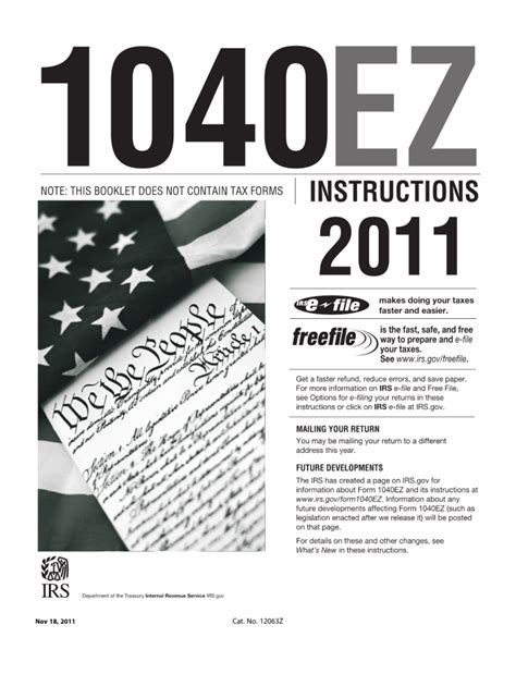 2011 Form IRS Instruction 1040-EZ - Blank Fillable Template | Fill Out ...
