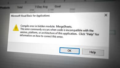 Image result for Compile Error in Hidden Module in Windows 10