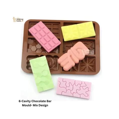 6-Cavity Chocolate Bar Mould | Mix Design Chocolate Mold