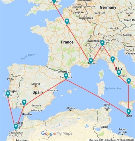 Europe Trip Planning Map 的图像结果