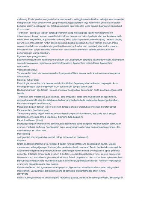 Anatomi dan fisiologi sistem reproduksi wanita | DOCX