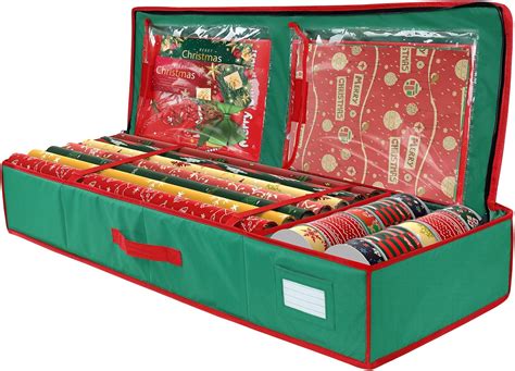 bruwaa Wrapping Paper Storage Containers, Christmas Storage Bag with ...