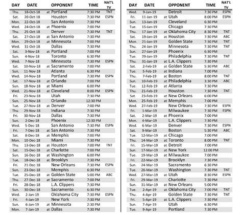 Lakers Announce 2018-19 Regular Season Schedule Presented By Delta Air ...
