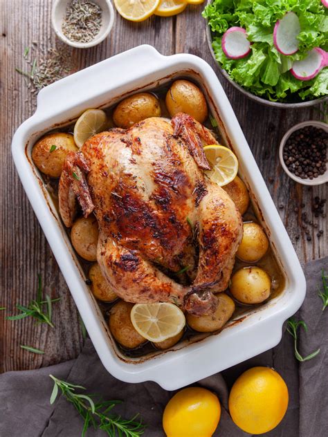 Lemon & Herb Roasted Chicken with Rosemary Potatoes - Green Herb Guru