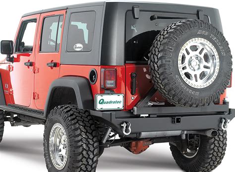Rock Hard 4X4 Rear Bumper in Black for 07-18 Jeep Wrangler & Wrangler Unlimited | Quadratec