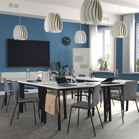 MITTZON conference table, white/black, 120x68x75 cm (471/4x263/4x291/2 ...