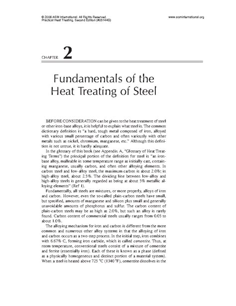 Heat Treatment - CHAPTER 2 Fundamentals of the Heat Treating of Steel ...