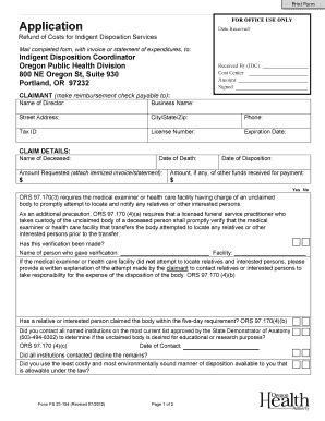 Fillable Online public health oregon oregon public health division ...