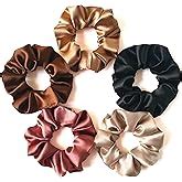 Silvr Bear Luxury Satin Scrunchies for Women/Girls | Pack of 9 | Anti ...