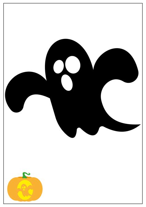Ghost Pumpkin Carving Template - Printable
