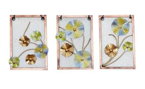 CraftVatika Metal Wall Art Hanging Mounted Set of 3 Decorative ...
