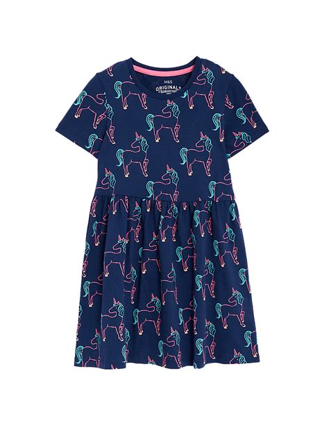 Buy Pure Cotton Printed Round Neck Dress at Marks & Spencer