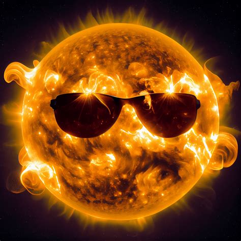 "NASA space photo of the sun wearing sunglasses" : r/weirddalle