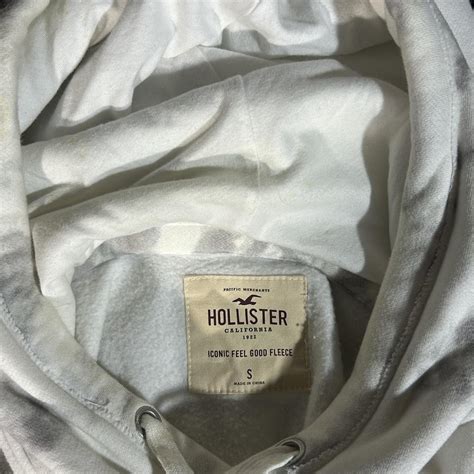 Hollister White Grey Camo Tye Dye Hoodie Small - Depop