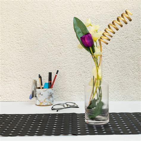 Xclusive Serrated Transparent White Bottle Styled Glass Vase – EZ Life